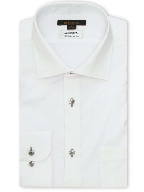 綿100% ノンアイロン NEWスタンダードフィット ワイドカラー長袖シャツ