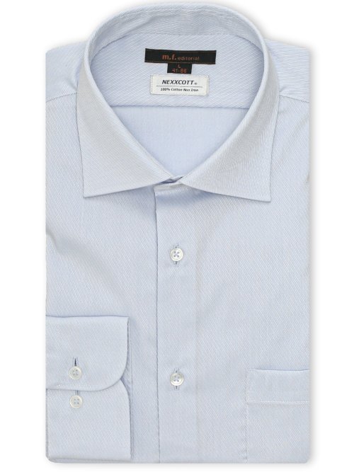 綿100% ノンアイロン NEWスタンダードフィット ワイドカラー長袖シャツ