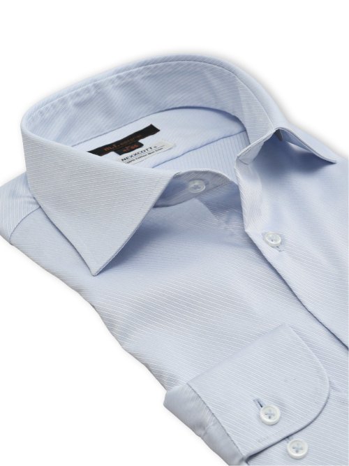 綿100% ノンアイロン NEWスタンダードフィット ワイドカラー長袖シャツ