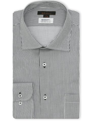 綿100% ノンアイロン NEWスタンダードフィット ワイドカラー長袖シャツ