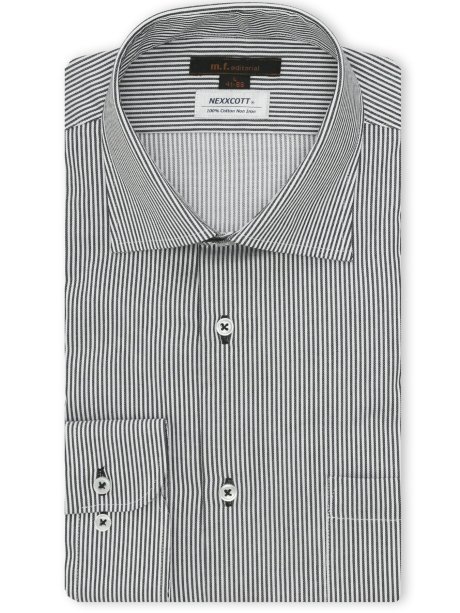 綿100% ノンアイロン NEWスタンダードフィット ワイドカラー長袖シャツ