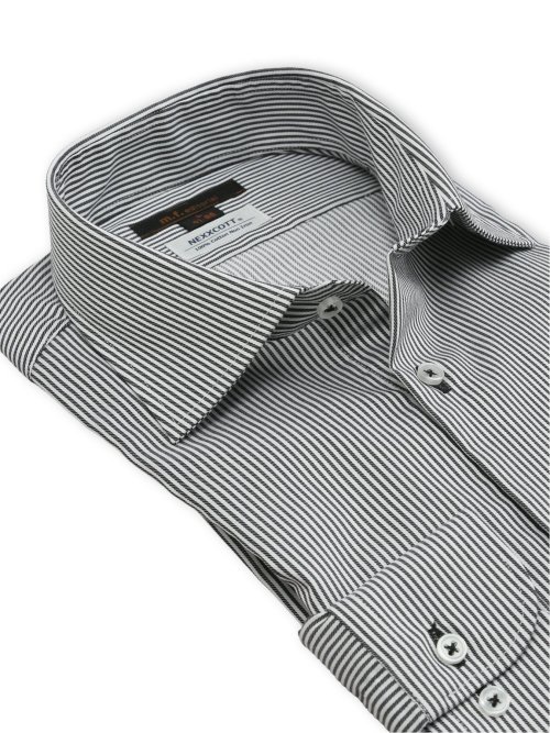 綿100% ノンアイロン NEWスタンダードフィット ワイドカラー長袖シャツ