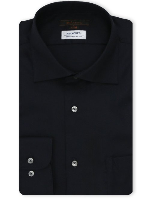 綿100% ノンアイロン NEWスタンダードフィット ワイドカラー長袖シャツ