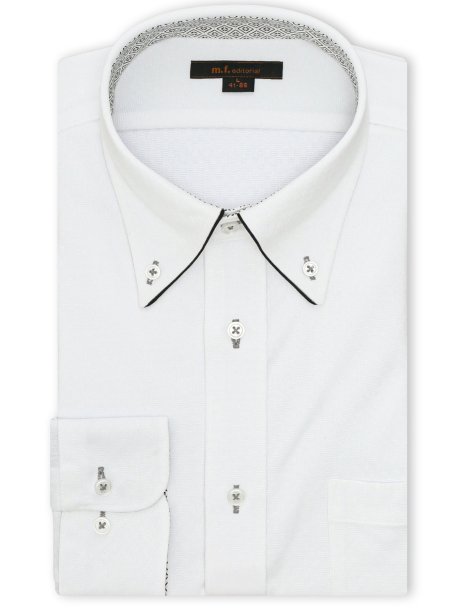 ノンアイロンストレッチ NEWスタンダードフィット ボタンダウン長袖ニットシャツ