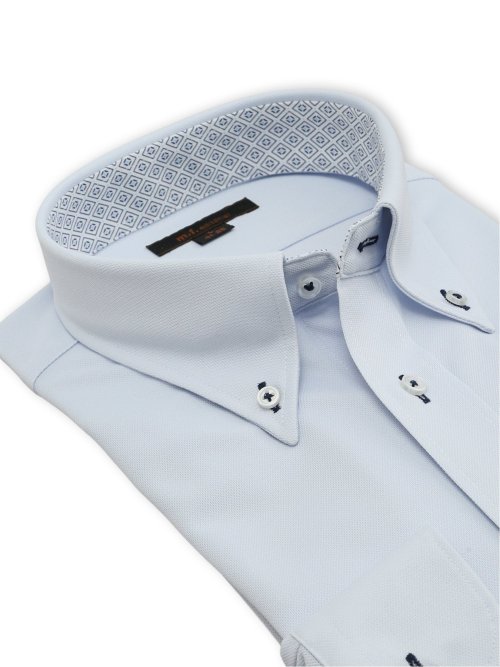 ノンアイロンストレッチ NEWスタンダードフィット ボタンダウン長袖ニットシャツ