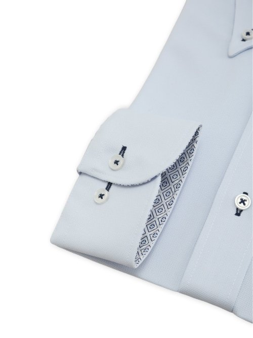 ノンアイロンストレッチ NEWスタンダードフィット ボタンダウン長袖ニットシャツ