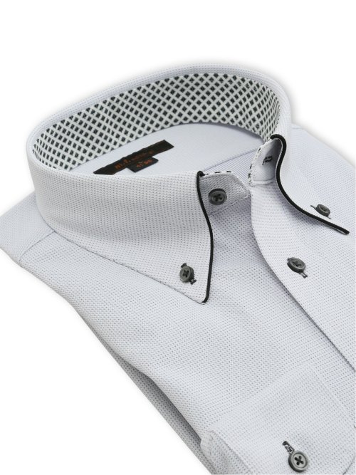 ノンアイロンストレッチ NEWスタンダードフィット ボタンダウン長袖ニットシャツ