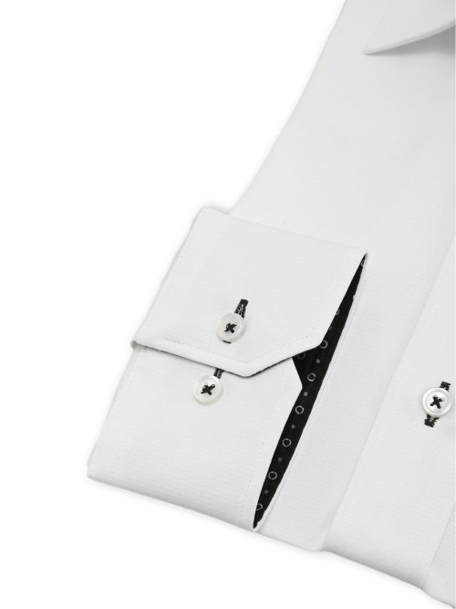 ノンアイロンストレッチ NEWスタンダードフィット ワイドカラー長袖ニットシャツ