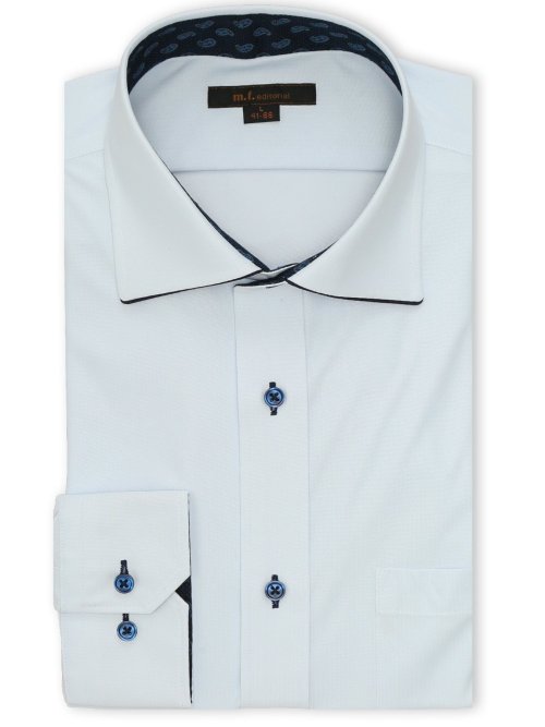 ノンアイロンストレッチ NEWスタンダードフィット ワイドカラー長袖ニットシャツ