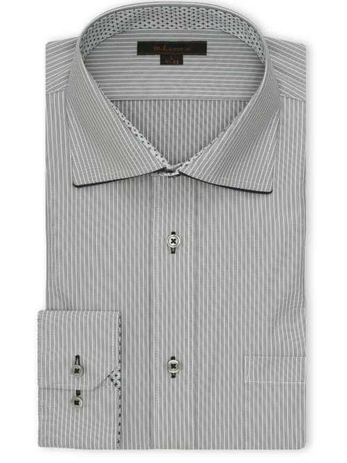 ノンアイロンストレッチ NEWスタンダードフィット ワイドカラー長袖ニットシャツ