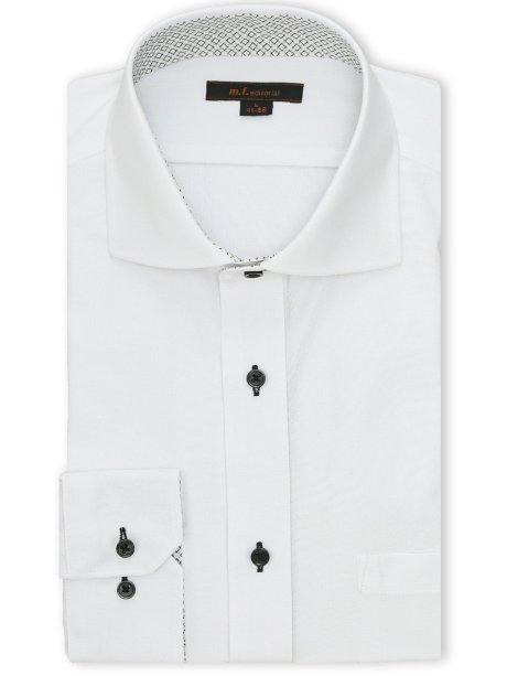 ノンアイロンストレッチ NEWスタンダードフィット カッタウェイ長袖ニットシャツ