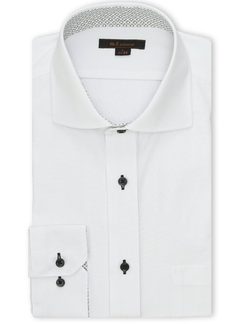 ノンアイロンストレッチ NEWスタンダードフィット カッタウェイ長袖ニットシャツ