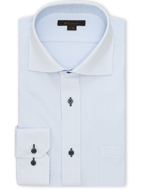 ノンアイロンストレッチ NEWスタンダードフィット カッタウェイ長袖ニットシャツ