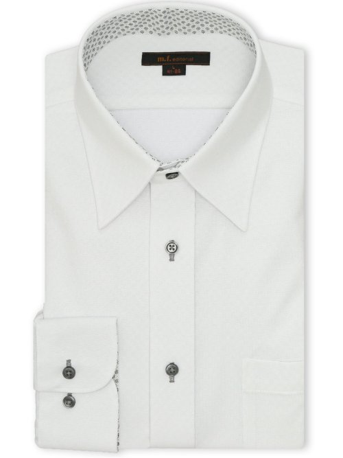 ノンアイロンストレッチ NEWスタンダードフィット レギュラーカラー長袖ニットシャツ