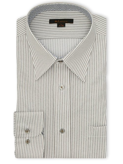 ノンアイロンストレッチ NEWスタンダードフィット レギュラーカラー長袖ニットシャツ