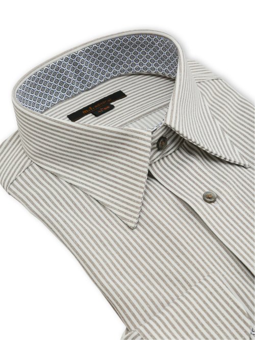 ノンアイロンストレッチ NEWスタンダードフィット レギュラーカラー長袖ニットシャツ