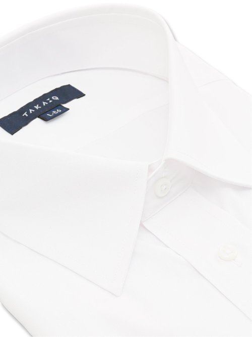 【白無地】形態安定 吸水速乾 レギュラーフィット レギュラーカラー長袖シャツ