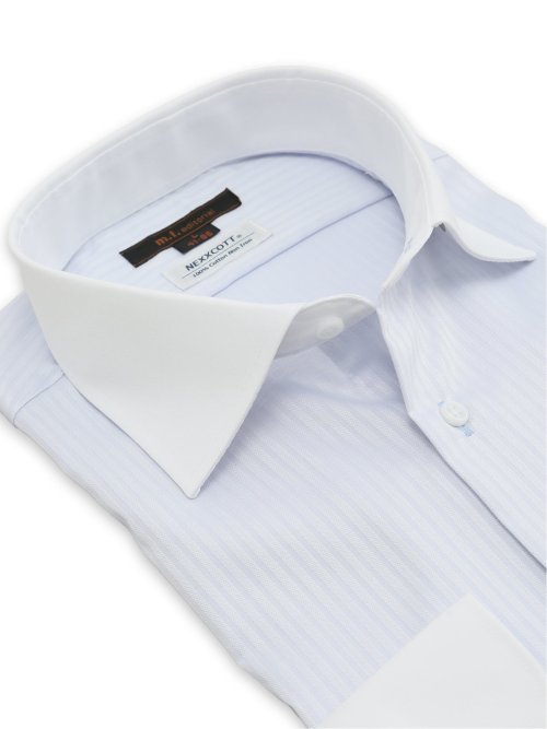 綿100% ノンアイロン NEWスタンダードフィット ワイドカラー長袖シャツ