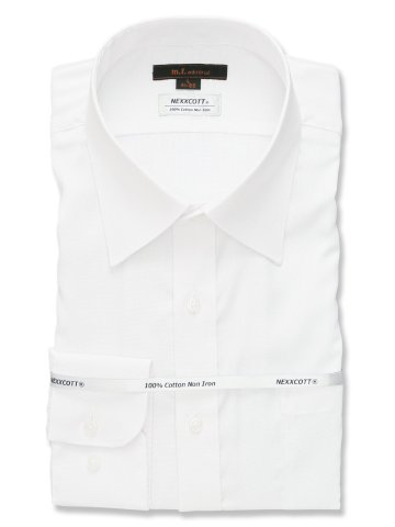綿100% ノーアイロン スタンダードフィット レギュラーカラー長袖シャツ