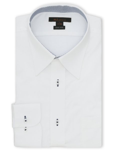 イージーアイロン ストレッチ NEWスタンダードフィット レギュラーカラー長袖シャツ