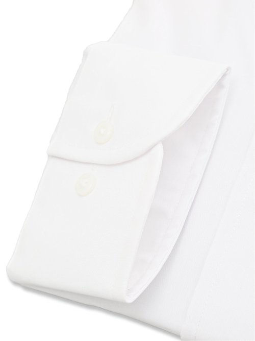 【白無地】形態安定 吸水速乾 レギュラーフィット レギュラーカラー長袖シャツ