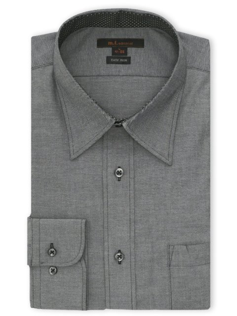 イージーアイロン ストレッチ NEWスタンダードフィット レギュラーカラー長袖シャツ