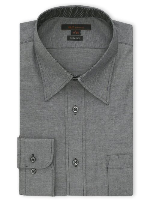 イージーアイロン ストレッチ NEWスタンダードフィット レギュラーカラー長袖シャツ