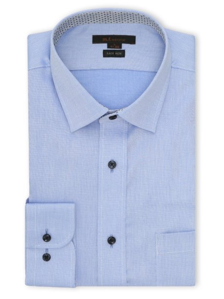 イージーアイロン ストレッチ NEWスタンダードフィット ショートワイドカラー長袖シャツ