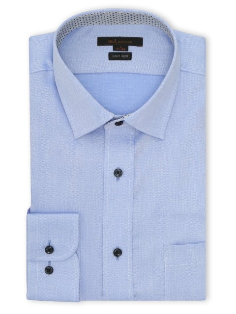 イージーアイロン ストレッチ NEWスタンダードフィット ショートワイドカラー長袖シャツ