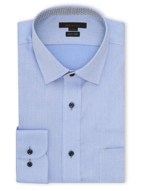 イージーアイロン ストレッチ NEWスタンダードフィット ショートワイドカラー長袖シャツ