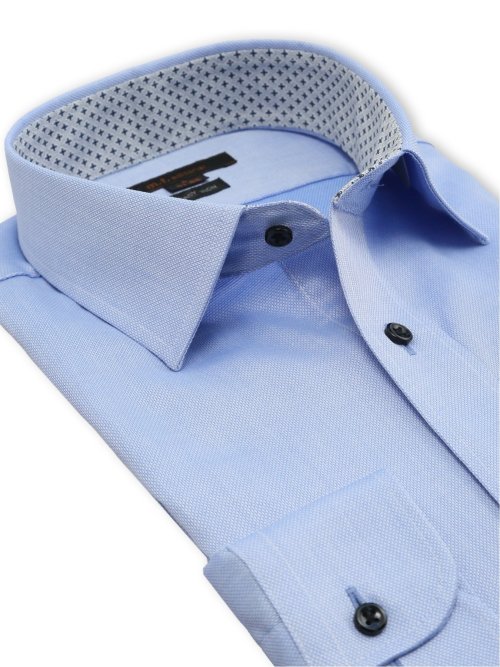 イージーアイロン ストレッチ NEWスタンダードフィット ショートワイドカラー長袖シャツ