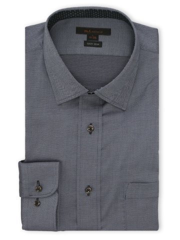 イージーアイロン ストレッチ NEWスタンダードフィット ショートワイドカラー長袖シャツ