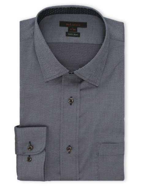 イージーアイロン ストレッチ NEWスタンダードフィット ショートワイドカラー長袖シャツ