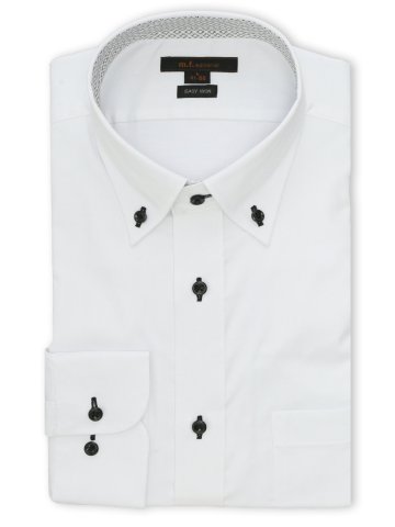 イージーアイロン ストレッチ NEWスタンダードフィット ショートボタンダウン長袖シャツ