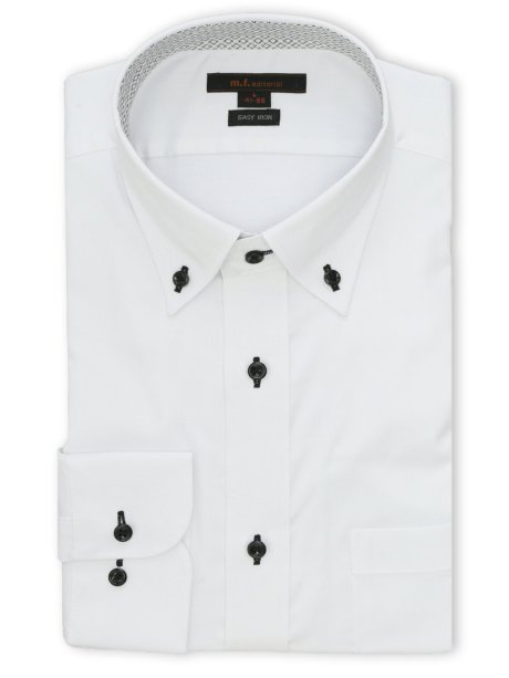 イージーアイロン ストレッチ NEWスタンダードフィット ショートボタンダウン長袖シャツ