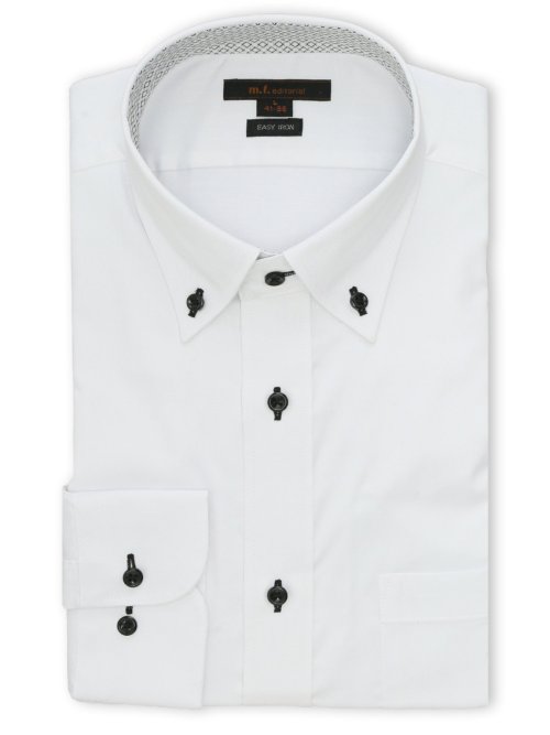 イージーアイロン ストレッチ NEWスタンダードフィット ショートボタンダウン長袖シャツ