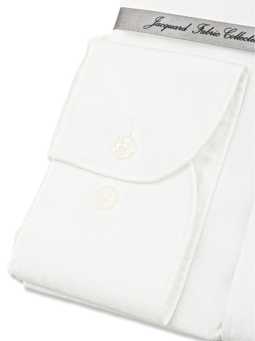 日本生地ジャガード スタンダードフィット ワイドカラー長袖シャツ