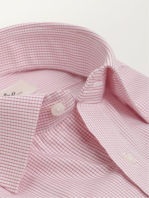 綿100% スタンダードフィット ワイドカラー長袖シャツ