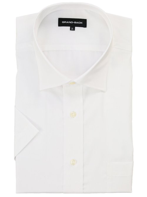 【大きいサイズ】グランバック/GRAND-BACK 綿100% セミワイドカラー半袖シャツ