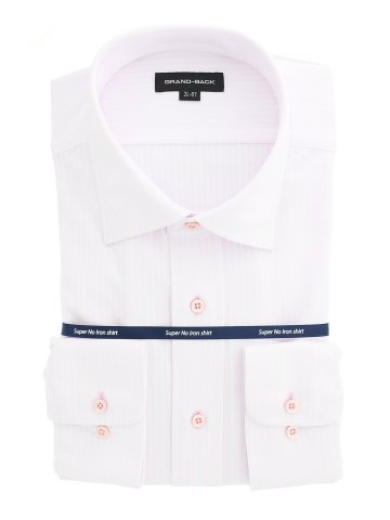 【大きいサイズ】グランバック/GRAND-BACK ノーアイロンストレッチ ワイドカラー長袖ニットシャツ