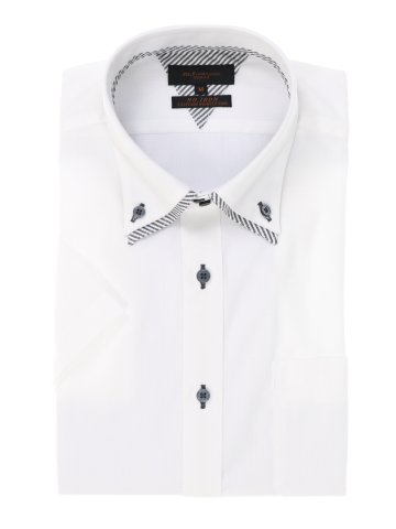 形態安定スリムフィット2枚衿ドゥエボタンダウン半袖シャツ