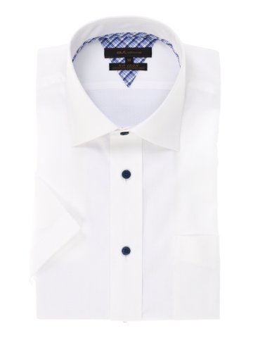 形態安定レギュラーフィットワイドカラー半袖シャツ