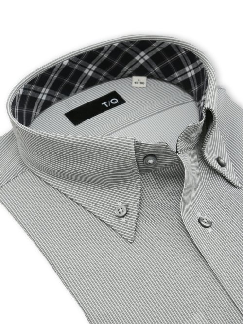 ノンアイロンストレッチ NEWスタンダードフィット ボタンダウン長袖ニットシャツ