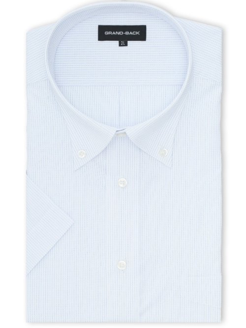 【大きいサイズ】グランバック/GRAND-BACK 形態安定 ボタンダウン半袖シャツ