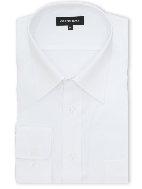 【大きいサイズ】グランバック/GRAND-BACK 綿100% 形態安定 セミワイドカラー長袖シャツ