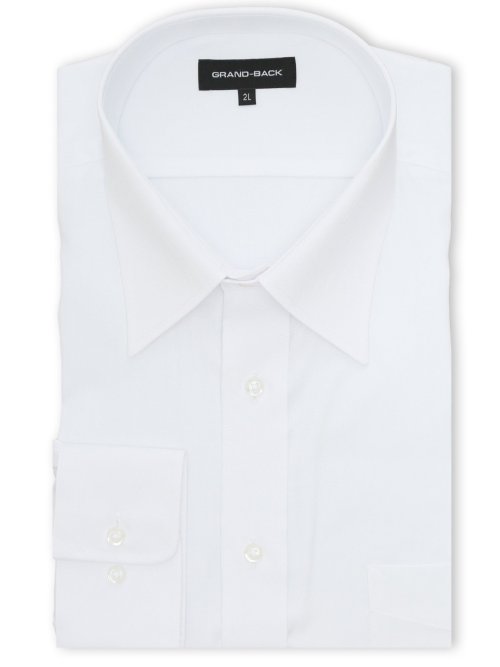 【大きいサイズ】グランバック/GRAND-BACK 綿100% 形態安定 セミワイドカラー長袖シャツ