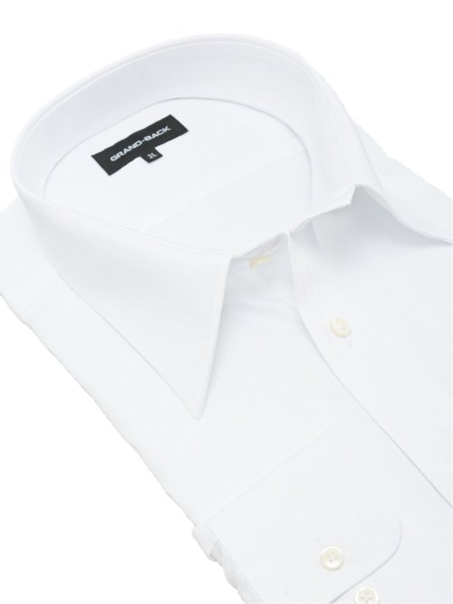 【大きいサイズ】グランバック/GRAND-BACK 綿100% 形態安定 セミワイドカラー長袖シャツ