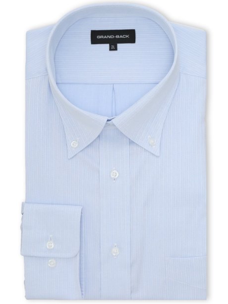 【大きいサイズ】グランバック/GRAND-BACK 綿100% 形態安定 ボタンダウン長袖シャツ