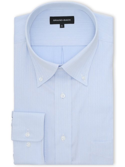 【大きいサイズ】グランバック/GRAND-BACK 綿100% 形態安定 ボタンダウン長袖シャツ