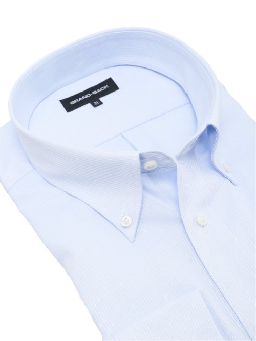 【大きいサイズ】グランバック/GRAND-BACK 綿100% 形態安定 ボタンダウン長袖シャツ
